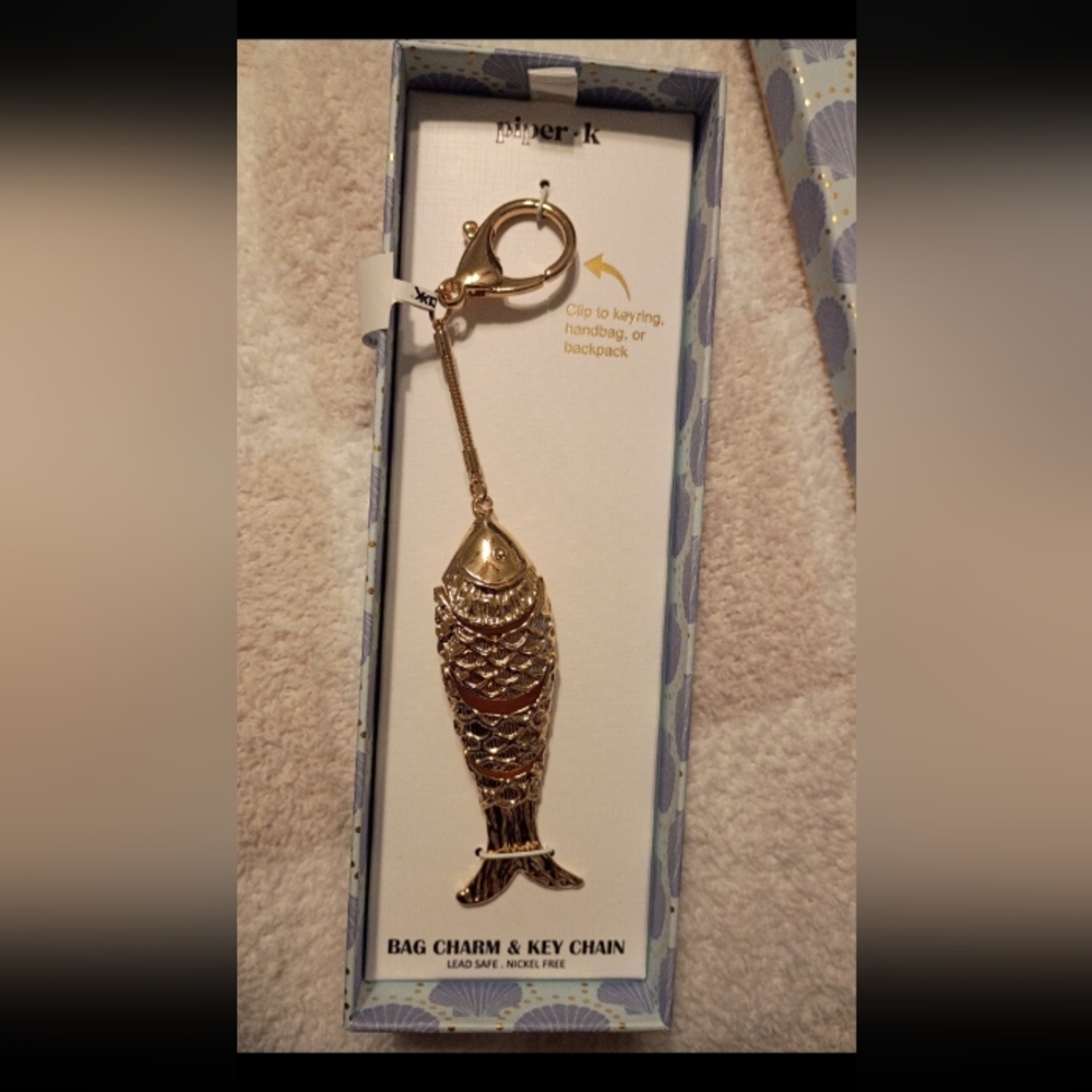 Piper K Sardine  Bag Charm & Key Chain